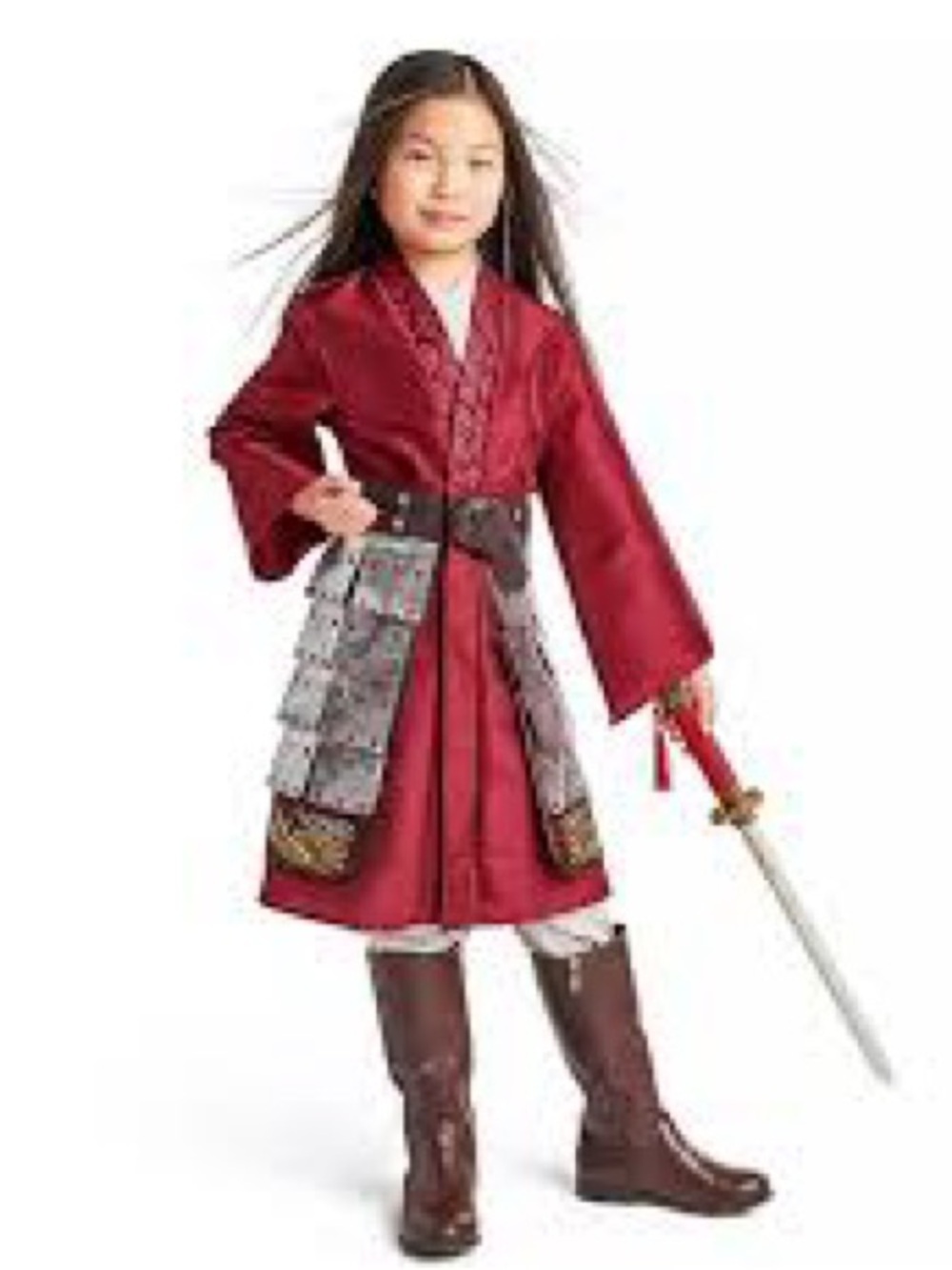 Disney Store Mulan Deluxe Live Action Red Warrior Armor Costume Tunic Top Only 3